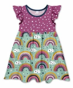Best deal βοΈ Discount β¨ Penelope Plumm Purple Star Rainbow Angel-Sleeve π π Dress - π§ Girls π π₯