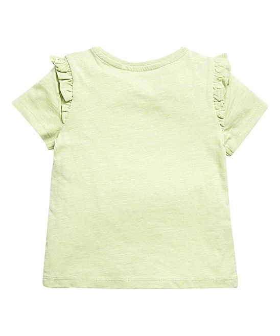 Best deal โ๏ธ Coupon โจ Penelope Plumm Light Green & White Rabbit Party Ruffle-Sleeve Tee - ๐ง Girls โญ ๐ฅฐ - Image 2
