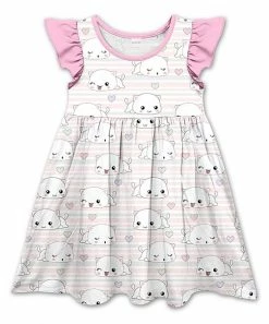 Budget โจ Best reviews of ๐ Penelope Plumm Light Pink Stripe & Cat Angel-Sleeve ๐ ๐ Dress - ๐ง Girls ๐งจ ๐