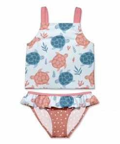 Best deal ๐คฉ Brand new ๐ Penelope Plumm Powder Blue & Beige Polka Dot Turtle Tankini - Toddler & ๐ง Girls โญ ๐