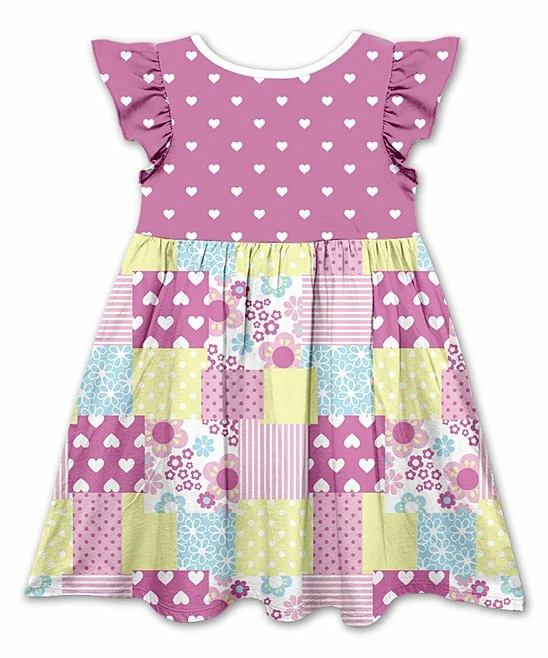 Hot Sale โ๏ธ Promo ๐ Penelope Plumm Hot Pink Heart Angel-Sleeve ๐ ๐ Dress - ๐ง Girls ๐ ๐ - Image 2