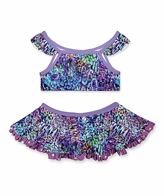 Discount ❤️ Best deal ✔️ Penelope Plumm Purple Floral 👗 👗 Skirted Tankini Top & Bottoms - Toddler & 👧 Girls 💯 💯 - Image 2