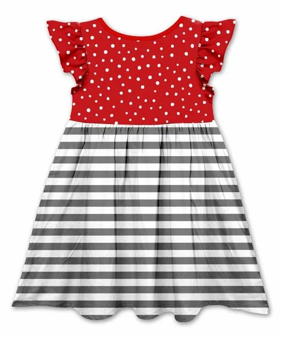 Promo โจ Best deal โค๏ธ Penelope Plumm Red & Dark Gray Stripe Elephant Angel-Sleeve ๐ ๐ Dress - Toddler ๐ฅ ๐งจ - Image 2