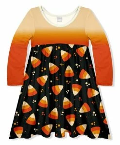 Buy ✔️ New ✨ Penelope Plumm Orange & Black Ombré 🍬 🍬 Candy Corn Babydoll 👗 👗 Dress - 👧 Girls ❤️ ⭐