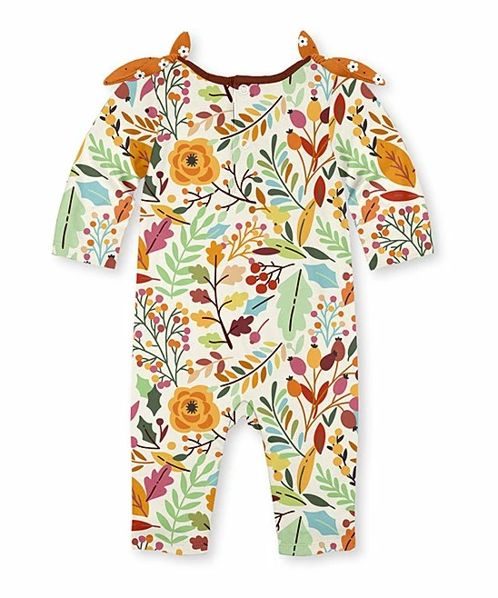 Budget ๐ฏ Outlet ๐ฅ Penelope Plumm Cream & Mint Floral Tie-Shoulder Long-Sleeve Playsuit - Infant & Toddler ๐ โ - Image 2