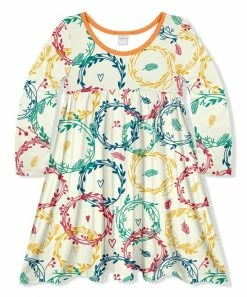 Best Pirce ✨ Coupon 💯 Penelope Plumm Ecru Floral Hearts Babydoll 👗 👗 Dress - Toddler & 👧 Girls ❤️ ✨