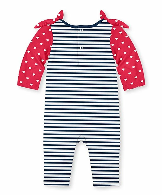 Cheapest ๐ฅฐ Outlet ๐ Penelope Plumm Black & Red Stripe Ladybug Tie-Shoulder Long-Sleeve Playsuit - Infant & Toddler ๐คฉ ๐ - Image 2