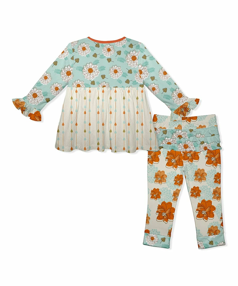 Buy ๐ Wholesale ๐ Penelope Plumm Light Blue Bird Babydoll Tunic & Orange Floral Leggings - Infant & Toddler ๐ ๐ - Image 2