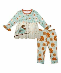 Buy ๐ Wholesale ๐ Penelope Plumm Light Blue Bird Babydoll Tunic & Orange Floral Leggings - Infant & Toddler ๐ ๐