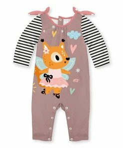 Best Sale 🔥 Outlet 💯 Penelope Plumm Dusty Pink Fox Knot-Shoulder Playsuit ⭐ ⌛