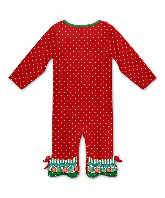 Buy ๐ฏ Cheapest ๐ Penelope Plumm Red Dot Festive Tree Ruffle-Hem Playsuit - Infant ๐ฅ ๐ฅฐ - Image 2