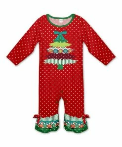Buy ๐ฏ Cheapest ๐ Penelope Plumm Red Dot Festive Tree Ruffle-Hem Playsuit - Infant ๐ฅ ๐ฅฐ