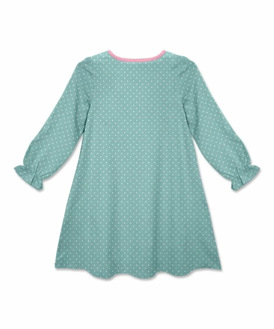 Best Pirce โ๏ธ Cheapest โจ Penelope Plumm Sea Green Pin Dot Cats Bishop-Sleeve Shift ๐ ๐ Dress - Toddler & ๐ง Girls ๐คฉ ๐ - Image 2