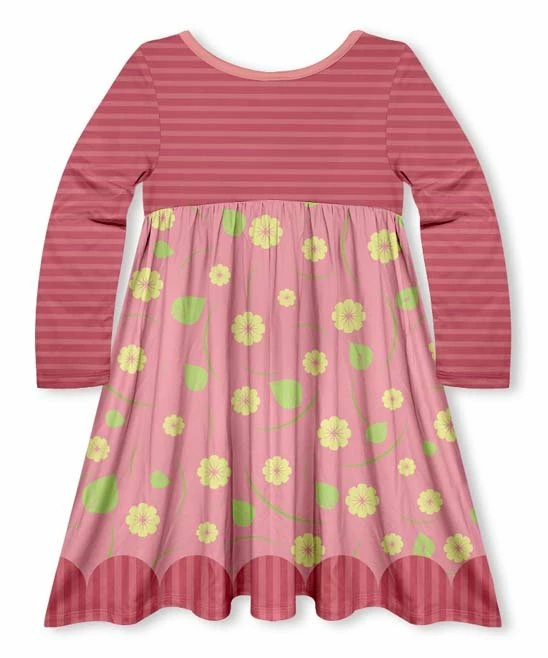 Coupon ๐ Wholesale ๐ฅฐ Penelope Plumm Pink & Yellow Stripe Floral Babydoll ๐ ๐ Dress - Toddler & ๐ง Girls ๐ ๐ฏ - Image 2