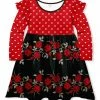 Best reviews of 🔥 Wholesale ⌛ Penelope Plumm Red & Black Hearts Floral Ruffle Long-Sleeve A-Line 👗 👗 Dress - Toddler & 👧 Girls ✨ ✨