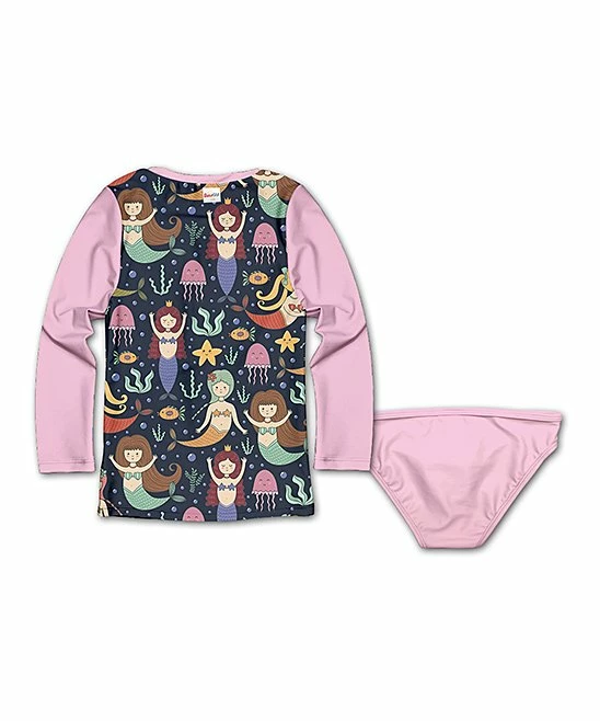 Top 10 ๐คฉ Cheapest ๐ Penelope Plumm Pink & Navy Mermaid Rashguard & Bottoms - Toddler & ๐ง Girls ๐ ๐งจ - Image 2