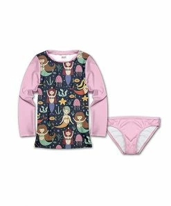 Top 10 ๐คฉ Cheapest ๐ Penelope Plumm Pink & Navy Mermaid Rashguard & Bottoms - Toddler & ๐ง Girls ๐ ๐งจ