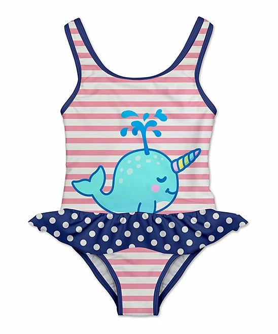 Hot Sale ๐ Best reviews of ๐ Penelope Plumm Blush Stripe Whale ๐ ๐ Skirted ๐ฉฑ ๐ฉฑ Swimsuit - Infant, Toddler & ๐ง Girls โญ โค๏ธ