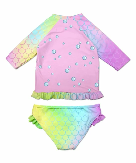 Best deal โญ Deals ๐ Penelope Plumm Pastel Scale Mermaid Rashguard Set - Toddler & ๐ง Girls ๐ ๐คฉ - Image 2