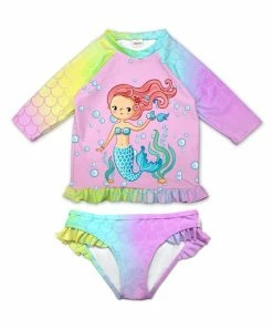 Best deal β Deals π Penelope Plumm Pastel Scale Mermaid Rashguard Set - Toddler & π§ Girls π π€©