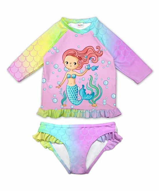 Best deal โญ Deals ๐ Penelope Plumm Pastel Scale Mermaid Rashguard Set - Toddler & ๐ง Girls ๐ ๐คฉ
