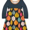 Cheapest 😀 Flash Sale 🤩 Penelope Plumm Navy Leaves Babydoll 👗 👗 Dress - Toddler & 👧 Girls ⌛ 😍