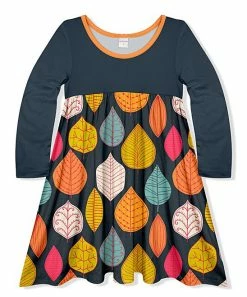 Cheapest ๐ Flash Sale ๐คฉ Penelope Plumm Navy Leaves Babydoll ๐ ๐ Dress - Toddler & ๐ง Girls โ ๐