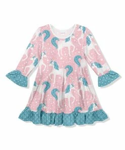 Wholesale 🌟 Hot Sale 🧨 Penelope Plumm Lemonade Unicorn Stars Ruffle-Trim Shift 👗 👗 Dress - Toddler & 👧 Girls 💯 🎁