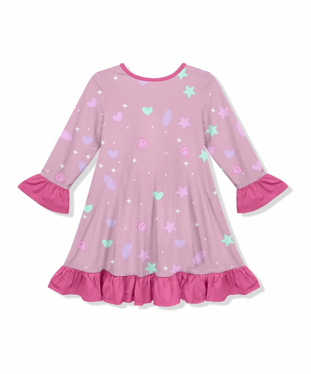 New โจ Coupon ๐ Penelope Plumm Blush Unicorn Ruffle Shift ๐ ๐ Dress - Toddler & ๐ง Girls ๐ ๐ - Image 2