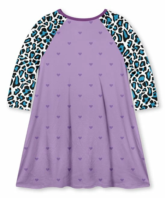 Best Sale 🤩 Discount ✔️ Penelope Plumm Iris Heart Cats Leopard Raglan Shift 👗 👗 Dress - Toddler & 👧 Girls 👏 😍 - Image 2
