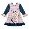 Promo 🤩 Cheapest 😉 Penelope Plumm Navy & Pink Dot Stripe Floral Cat Ruffle Shift 👗 👗 Dress - Toddler & 👧 Girls ❤️ ✨