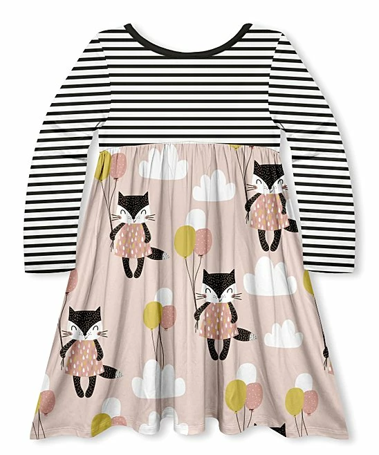 Cheap 🤩 Deals 💯 Penelope Plumm Black Striped & Salmon Cats Babydoll 👗 👗 Dress 🎉 ❤️ - Image 2
