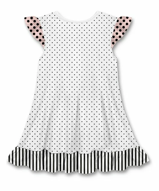 Flash Sale โ๏ธ Best Pirce โค๏ธ Penelope Plumm White Pin Dot Garden Girl Angel-Sleeve ๐ ๐ Dress - Toddler & ๐ง Girls ๐ โญ - Image 2