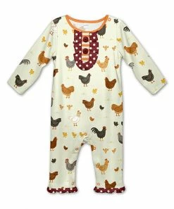 Best deal ๐ Deals ๐ Penelope Plumm Beige Chicken Button-Accent Ruffle Playsuit - Infant & Toddler ๐ ๐
