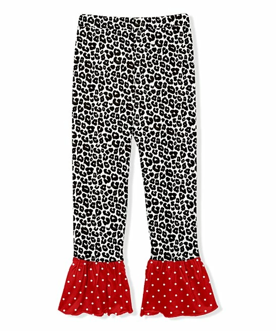 Brand new ๐ Hot Sale โจ Penelope Plumm Black Leopard Ruffle-Hem Leggings - Toddler & ๐ง Girls โ๏ธ ๐ - Image 2