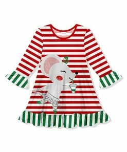 Cheapest ๐ Best Pirce ๐ Penelope Plumm Red & White Stripe Mouse Ruffle-Trim Shift ๐ ๐ Dress - Toddler & ๐ง Girls ๐ฅ ๐