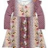 Best Sale 🧨 Best Pirce 🧨 Penelope Plumm Rosy Brown Floral & Polka Dot Angel-Sleeve 👗 👗 Dress - Toddler & 👧 Girls ⌛ ❤️