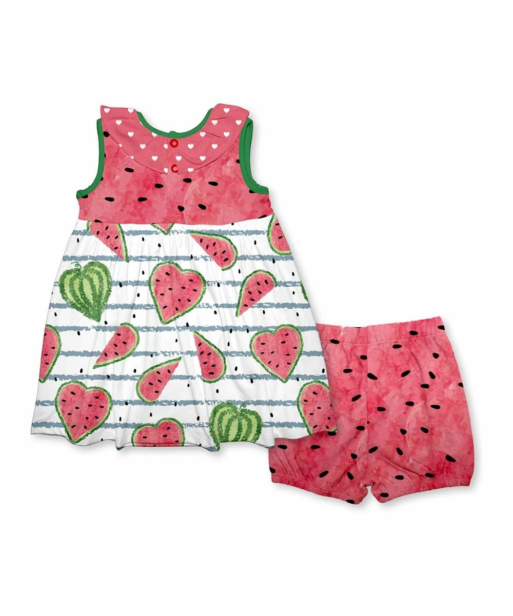 Outlet ๐งจ Deals ๐งจ Penelope Plumm Red & White Watermelon Ruffle Babydoll ๐ ๐ Dress & Red Watermelon Shorts ๐ ๐ - Image 2