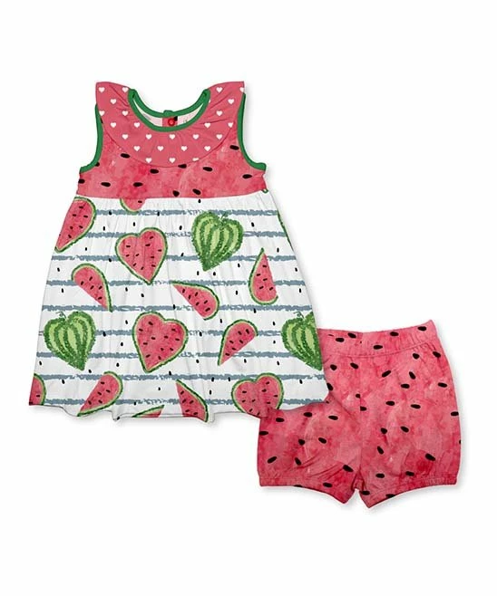 Outlet ๐งจ Deals ๐งจ Penelope Plumm Red & White Watermelon Ruffle Babydoll ๐ ๐ Dress & Red Watermelon Shorts ๐ ๐