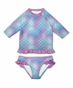 Top 10 🥰 Coupon 👍 Penelope Plumm Iris Ombré Scale Long-Sleeve Rashguard Set - Toddler & 👧 Girls 😉 🧨