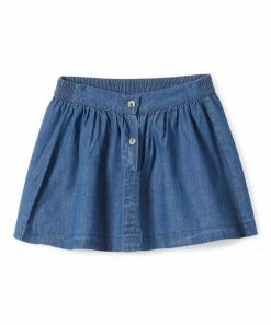 Wholesale ⭐ Budget 💯 Penelope Plumm Blue Washed Denim 👗 👗 Skirt - Toddler & 👧 Girls 👏 🛒