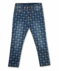 Outlet 🎉 Brand new ⌛ Penelope Plumm Navy Blue Houndstooth 👖 👖 Jeans - 👧 Girls ❤️ 👏