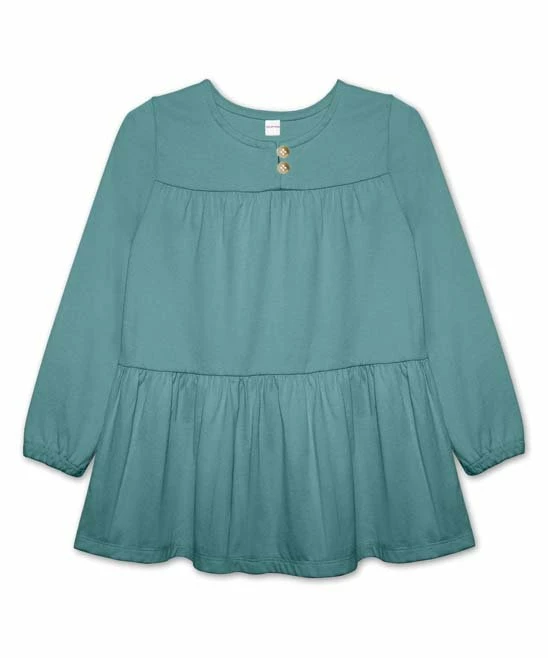 Outlet โญ Best reviews of โ Penelope Plumm Steel Blue Tiered Button-Front Babydoll Top - ๐ง Girls ๐ ๐